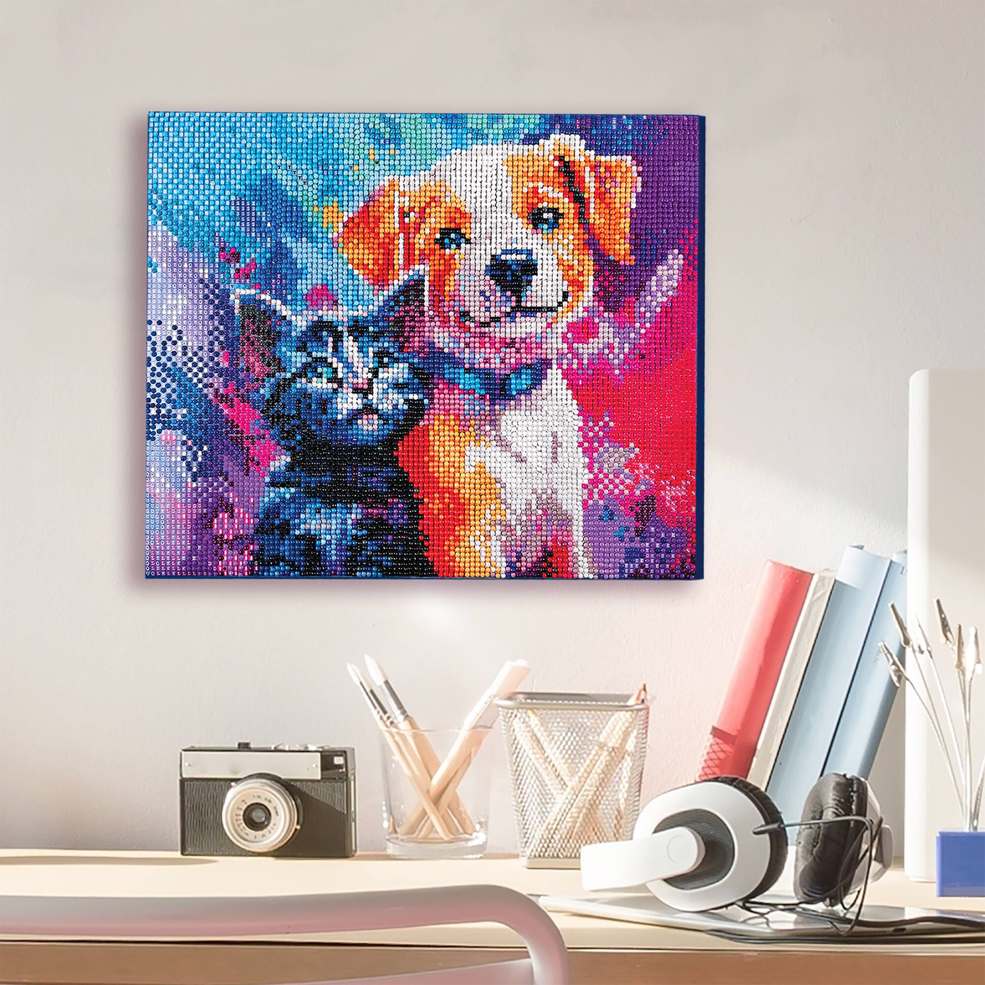 ArtSkills® Brilliant Art Puppy & Kitten Stretched Canvas Diamond Painting Kit